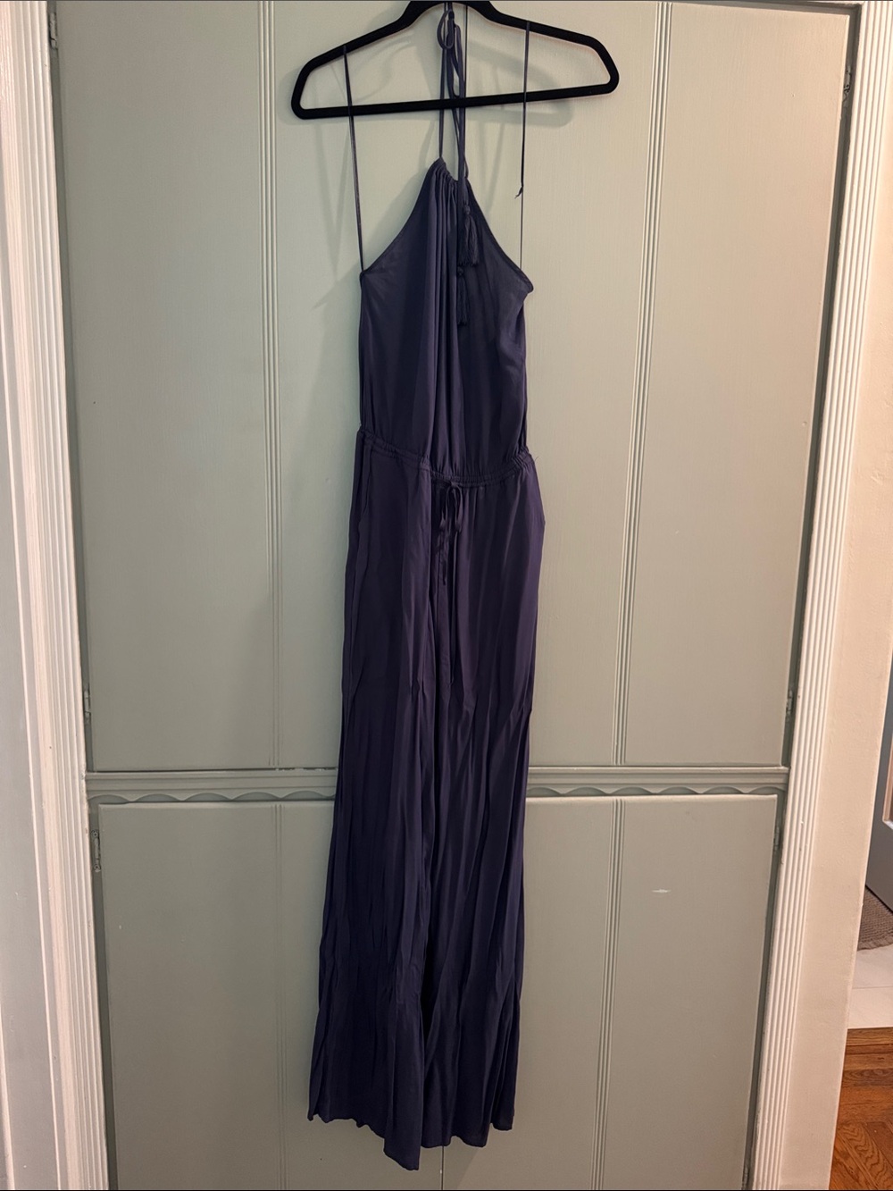 Sleeveless Halter Jumpsuit in Deep Navy